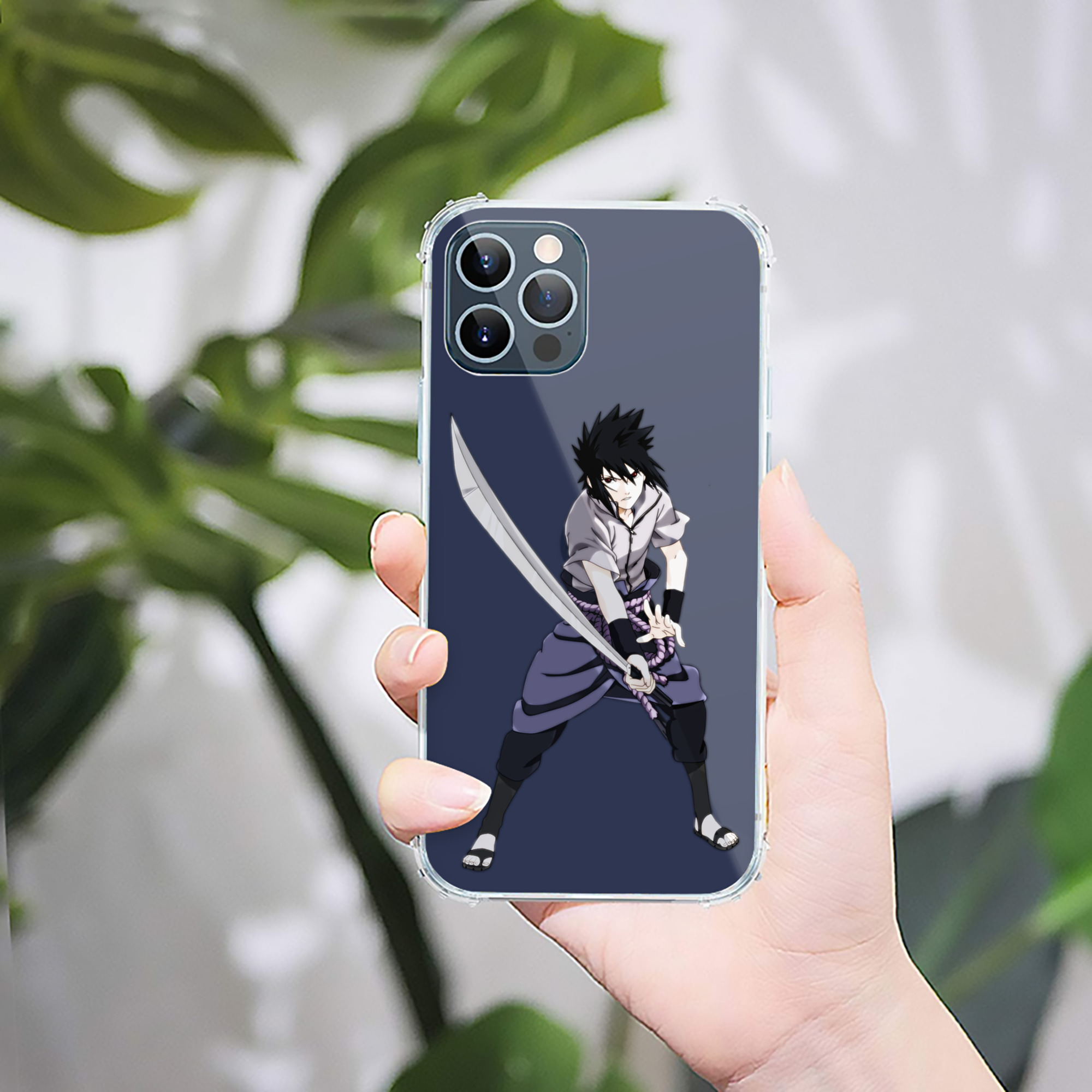 （画像用） NARUTO -ナルト- うちは サスケ Uchiha Sasuke 【iPhone 12シリーズ対応】透明スマホケース（クリアソフトケース）
